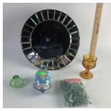 Shimmering Crystals 12 in dia. vanity mirror,