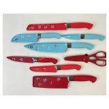 Pioneer Woman Knife Set. 7 knives and 1 pair of