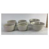 (4) Longaberger ivory woven ramekin,  (2) small