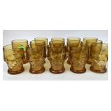 Viking Glass Georgian Flat Tumbler Amber Gold Set