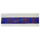 Heavy Chicago Cubs Dr. street sign measures