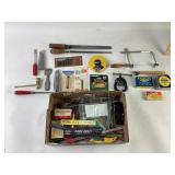 Tools: tape measures, files, maxi punch set,