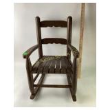 Childï¿½s Wooden Rocking Chair damage shown. Good