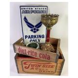 Royal Crown And Twin Size Wooden Soda Crates, Air