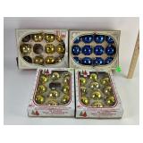 Shiny Brite 1950s Christmas ornaments in blue &