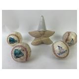 Wizards Baseballs - qty 4 and Wizard Star Gnome