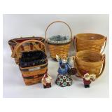 Longaberger Baskets with Liners and Jim Shore Figu