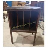 Wood vinyl record storage cabinet : 28.5in H x