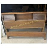 MCM walnut full sized bed : headboard with