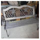 Hampton Bay cast iron palm tree outdoor bench :