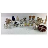 Stone fish paperweight, glass fish, carved