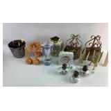 Rose vase, porcelain lamps, bud vases and