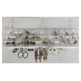 Costume jewelry earrings with 925 markings, 14k