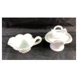 Milk Glass Westmoreland Nesting Hen and Creamer