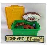 Chevrolet Sign, Mountain Dew Football, Green LEGO