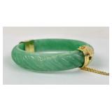 Jade & Sterling bangle bracelet. Total weight