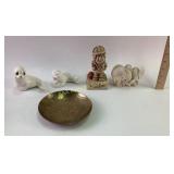 Etched Brass Dish, Elephants, Seals