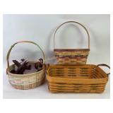 Longaberger baskets quantity 3 and plate displays