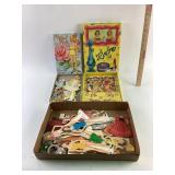 Paper and Wood Doll, large lot, vintage