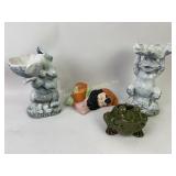 Bird Baths and Yard Decorations: Frog, Bunny,