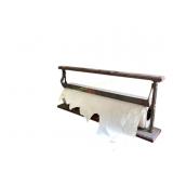 Wood & cast metal brown or freezer paper holder