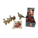 Christmas lot decorations sign, pheasant and