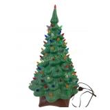 Ceramic painted lighted Christmas tree, works, 18