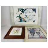 Sue Seculoff Watercolor flower paintings. Qty. 2