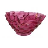 Victorian cranberry hobnail art glass oil or gas