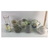 Teapot, pitchers, and vases. Sonoma, Porceline,