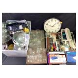 Kitchen wares: flatware, knives, spatula, baking