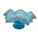 Jefferson blue opalescent glass whimsey bowl with