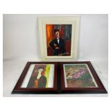 Sue Seculoff Watercolor/Acrylic Framed Paintings.