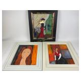 Sue Seculoff Acrylic Framed Paintings. Qty. 3.