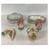 Hull Wall pocket, vases, porcelain England plates