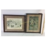 Child picture framed and an owl watercolor