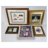 Framed Art. Qty. 5. Good condition.