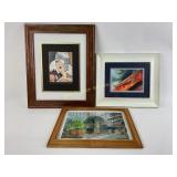 Sue Seculoff Watercolor/Acrylic Framed Paintings.