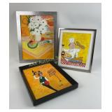 Sue Seculoff Acrylic Framed Paintings. Qty. 3,