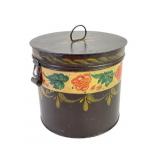 Antique tole painted tin box 19th century
