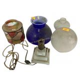 Glass light fixtures and lamp base