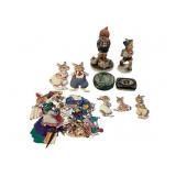 Hummels, miniature tins singer and cats, paper