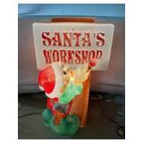 Elf Santaï¿½s Work shop sign blow mold, works