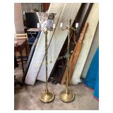 Pair of 4 light Mogul Torchiere floor lamps. 50in