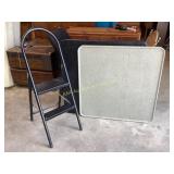 Two (2) vintage folding tables in fair condition.