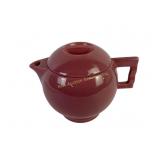 Art Deco pink pottery teapot marked Made in USA