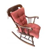 Wooden antique rocking chair with cushions. Fair