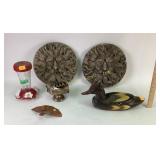 Plaster cast sun plaque wall hanging qty. 2,