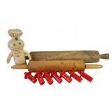 Vintage rolling pins, Pillsbury Doughboy