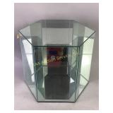 Glass hexagonal case, 12Hx14w12D